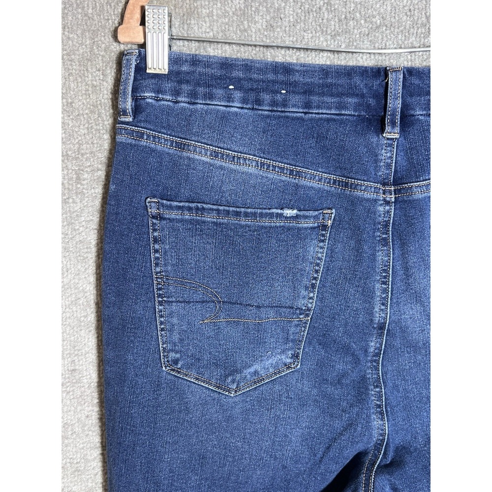 American Eagle Curvy Super Hi-Rise Jegging Dream Jeans Womens Size 14 Distressed - Picture 8 of 12